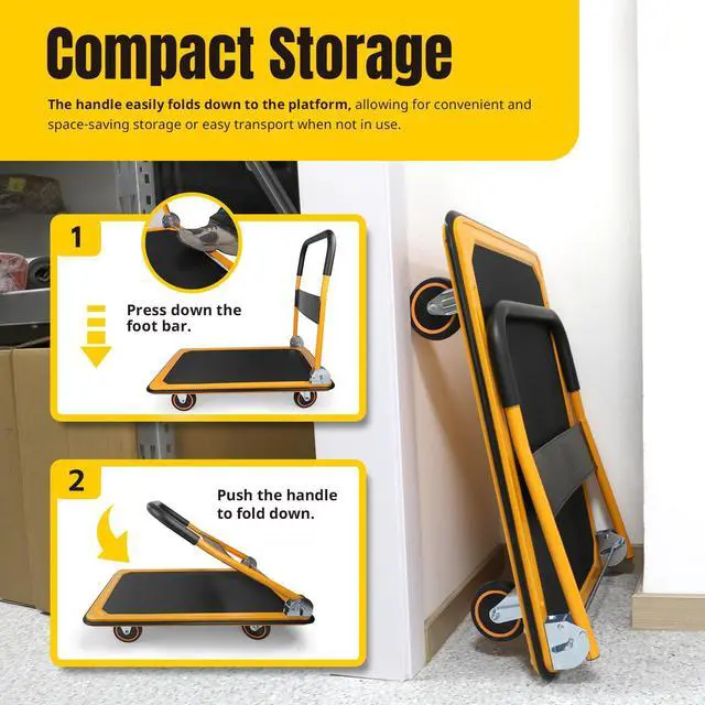 Alt view image 2 of 3 - MaxWorks 80877- Foldable Platform Truck Push Dolly 660 lb. Weight Capacity