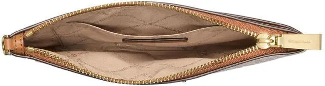Alt view image 2 of 3 - Michael Kors Jet Set Charm Medium Top-Zip Wristlet, Gold-Tone Hardware/Vanilla/Acorn