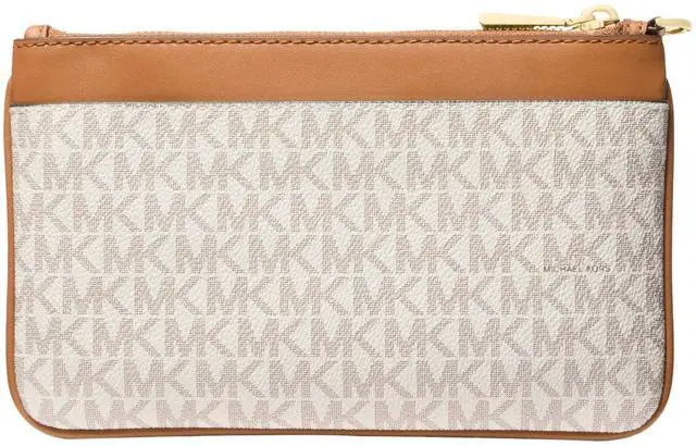 Alt view image 3 of 3 - Michael Kors Jet Set Charm Medium Top-Zip Wristlet, Gold-Tone Hardware/Vanilla/Acorn