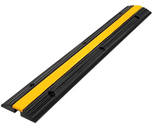 Alt view image 4 of 7 - 4 Pack of 1-Channel Rubber Cable Protector Ramps Heavy Duty 22046Lbs Load Capacity Cable Wire Cord Cover Ramp Speed Bump Driveway Hose Cable Ramp Protective Cover