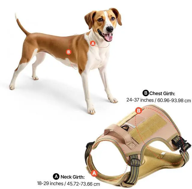 Alt view image 6 of 7 - Dog Harness for Large Dogs No Pull Tactical Dog Harness Adjustable Pet Vest