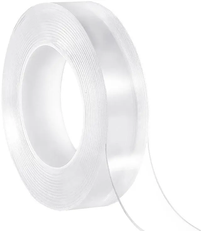 Alt view image 3 of 7 - Double Sided Tape Heavy Duty, 16 ft Nano Mounting Tape(3 Pack), Strong Adhesive & Reusable, Clear Two Sided Wall Tape, Removable Poster Picture Hanging Strips for Home Office Car Outdoor Use