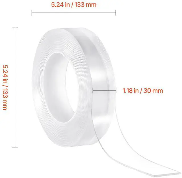 Alt view image 6 of 7 - Double Sided Tape Heavy Duty, 16 ft Nano Mounting Tape(3 Pack), Strong Adhesive & Reusable, Clear Two Sided Wall Tape, Removable Poster Picture Hanging Strips for Home Office Car Outdoor Use