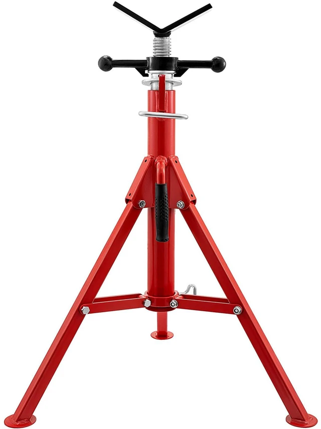 Main image of V Head Pipe Stand 1/8"-12" Capacity,Adjustable Height 28"-52,Pipe Jack Stands 2500 lb. Load Capacity,Portable Folding Pipe Stands, Carbon Steel Body More Durable