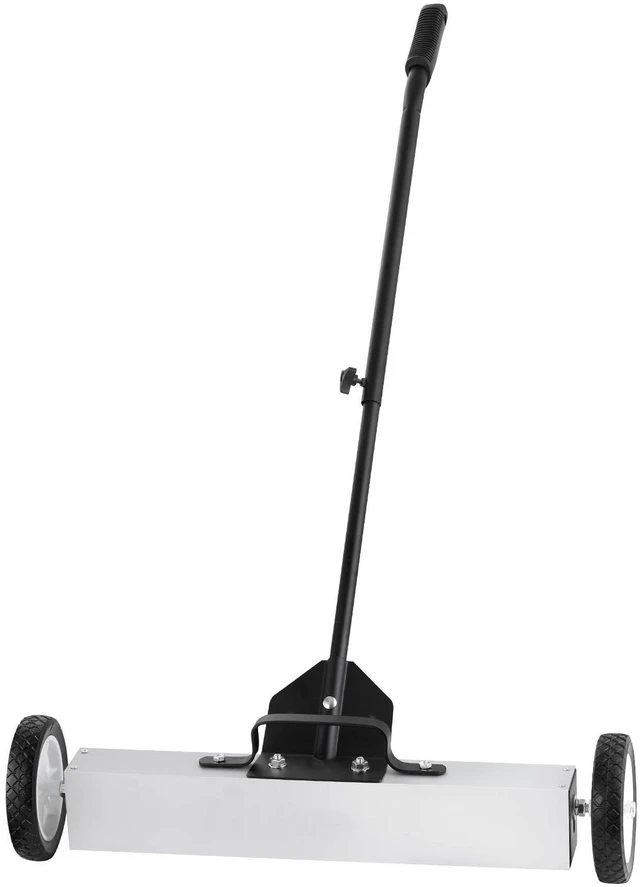 Alt view image 4 of 7 - 50Lbs Rolling Magnetic Sweeper with Wheels, Push-Type Magnetic Pick Up Sweeper, 24-inch Large Magnet Pickup Lawn Sweeper with Telescoping Handle, Easy Cleanup of Workshop Garage Yard