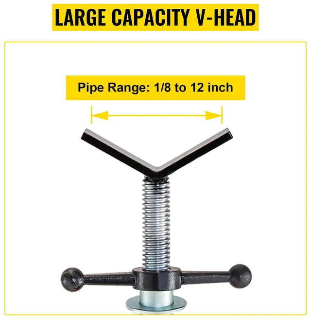 Alt view image 3 of 7 - V Head Pipe Stand 1/8"-12" Capacity,Adjustable Height 28"-52,Pipe Jack Stands 2500 lb. Load Capacity,Portable Folding Pipe Stands, Carbon Steel Body More Durable
