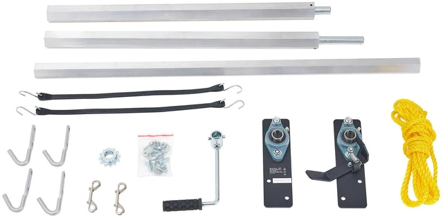 Alt view image 2 of 7 - Hand Crank Tarp Roller Kit, 64" to 104" Wide, Aluminum Alloy, Manual Cab Level Dump Truck Tarp Roller with 7" Sponge-Wrapped Handle, Perfect for Dump Trucks, Trailers, Trash Haulers (No Tarp)