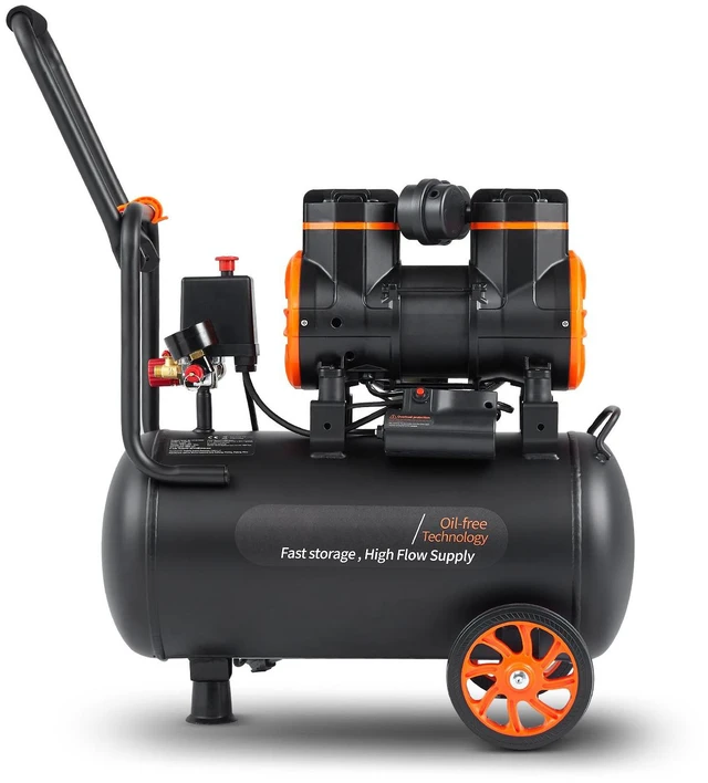 Alt view image 5 of 7 - Air Compressor 6.3 Gallon 1450W 3.35 CFM@ 90PSI with Max. 116PSI Pressure