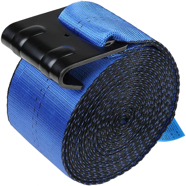 Alt view image 4 of 7 - Winch Straps, 4" x 30', 6000 lbs Load Capacity, 18000 lbs Breaking Strength, Truck Straps with Flat Hook, Flatbed Tie Downs Cargo Control for Trailers, Farms, Rescues, Tree Saver, Blue (10 Pack)