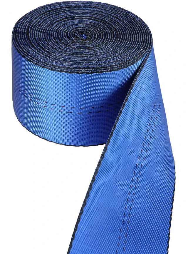 Alt view image 5 of 7 - Winch Straps, 4" x 30', 6000 lbs Load Capacity, 18000 lbs Breaking Strength, Truck Straps with Flat Hook, Flatbed Tie Downs Cargo Control for Trailers, Farms, Rescues, Tree Saver, Blue (10 Pack)