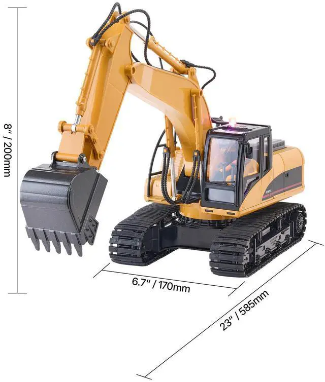 Alt view image 5 of 7 - Remote Control Excavator Toy 15 Channel 1:14 Scale RC Excavator Digger for Kids