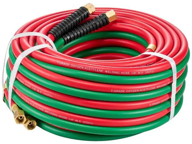 Main image of Oxygen Acetylene Hose 1/4-Inch x 50FT T Grade Hose 300PSI Max Working Pressure