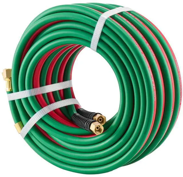 Alt view image 7 of 7 - Oxygen Acetylene Hose 1/4-Inch x 50FT T Grade Hose 300PSI Max Working Pressure