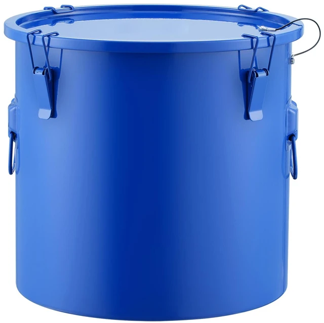 Main image of Fryer Grease Bucket, 10 Gal Oil Disposal Caddy Carbon Steel Fryer Oil Bucket with Rust-Proof Coating, Oil Transport Container with Lid, Lock Clips, Filter Bag for Hot Cooking Oil Filtering, Blue