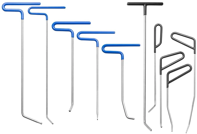 Alt view image 5 of 7 - Paintless Dent Removal Rods, 89 PCS Paintless Dent Repair Tools, Golden Lifter Puller Car Dent Repair Kit, Glue Puller Tabs Dent Puller Kit for Auto Dent Removal, Minor Dents, Door Dings