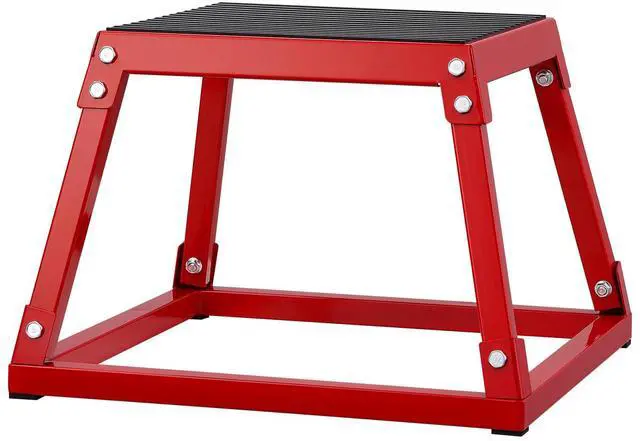 Main image of Plyometric Jump Box, 12 Inch Plyo Box, Steel Plyometric Platform and Jumping Agility Box, Anti-Slip Fitness Exercise Step Up Box for Home Gym Training, Conditioning Strength Training, Red