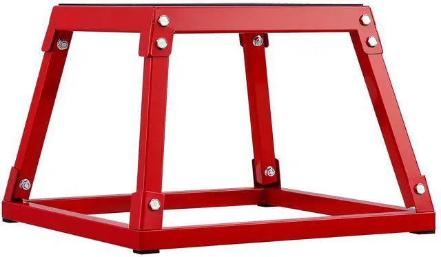 Alt view image 4 of 7 - Plyometric Jump Box, 12 Inch Plyo Box, Steel Plyometric Platform and Jumping Agility Box, Anti-Slip Fitness Exercise Step Up Box for Home Gym Training, Conditioning Strength Training, Red