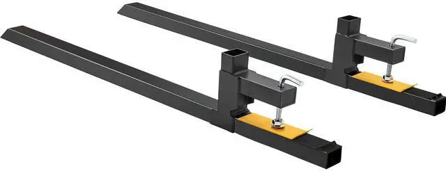 Main image of Clamp on Pallet Forks, 2000 lbs Capacity Pallet Forks, 60" Tractor Bucket Forks, Heavy Duty Front Loader Attachment for Loader Bucket, Tractor, Skid Steer, Tractor Forks for Agriculture and Farm