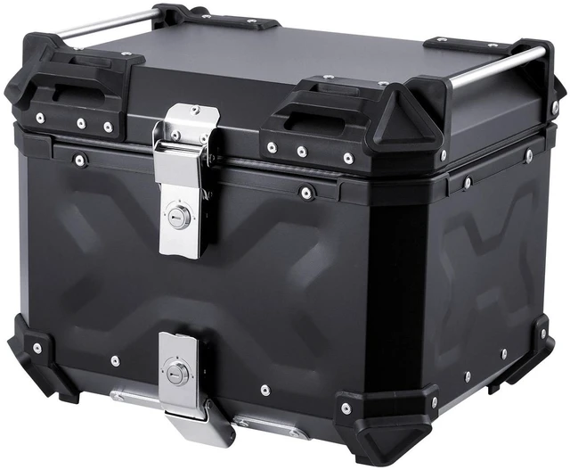 Alt view image 6 of 7 - 55L Motorcycle Top Case Universal Motorbike Tail Box with Leather Lining