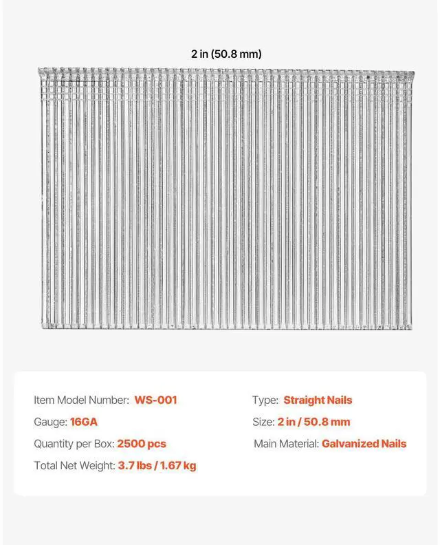 Alt view image 2 of 7 - 16 Gauge Finish Nails 2 in Straight Finish Nail 2500-Count Galvanized Nail