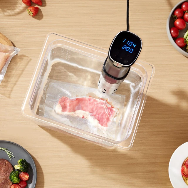 Alt view image 4 of 7 - Sous Vide Precision Cooker, 1100W Sous-Vide Cooking Machine, WIFI Immersion Circulator with LED Digital Display, Fast-Heating, Accurate Temperature & Timer Control, SUS304 Stainless Steel