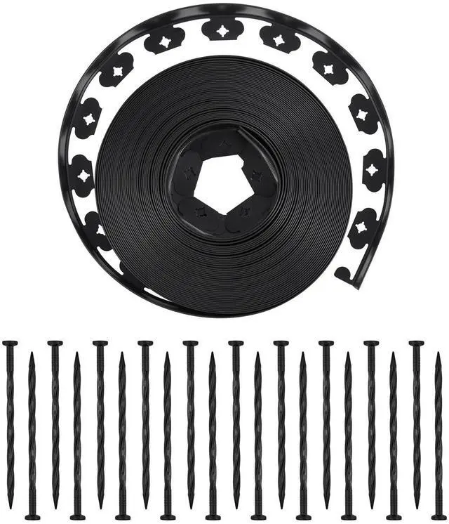 Main image of Landscape Edging 100 ft x 1.5 in L-Shaped Plastic Garden Border No Dig