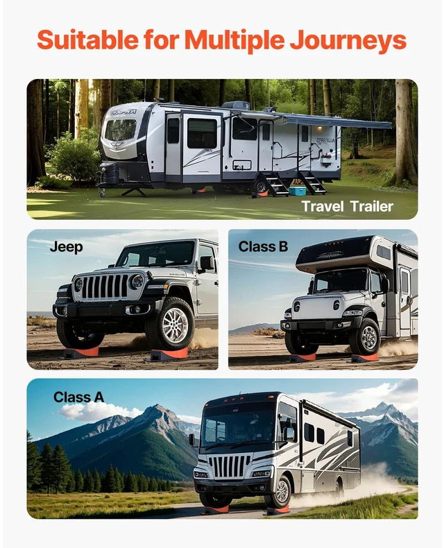 Alt view image 3 of 6 - Camper Levelers 2 Packs RV Leveling Blocks 8818.5 lbs 4" Leveling Height
