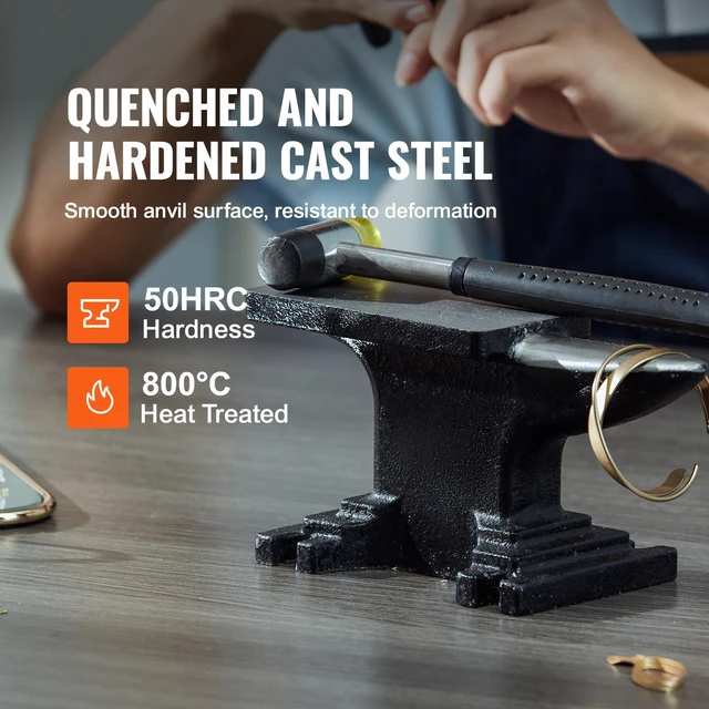 Alt view image 6 of 7 - Single Horn Anvil, High Hardness Rugged Round Horn Anvil Blacksmith,8.8Lbs Cast Steel Anvil,Compact Design and Stable Base, Forge Tools and Equipment, Metalsmith Tool for Bending and Shaping