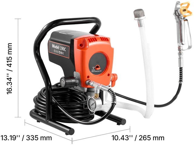 Alt view image 4 of 7 - Stand Airless Paint Sprayer, 900W, 3300PSI High Pressure Airless Sprayer, Cleaning Brush, Hose, Extension Rod, Nozzles, Electric Spray Paint Machine for Interior or Exterior of House, Fence