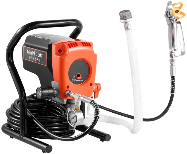 Alt view image 6 of 7 - Stand Airless Paint Sprayer, 900W, 3300PSI High Pressure Airless Sprayer, Cleaning Brush, Hose, Extension Rod, Nozzles, Electric Spray Paint Machine for Interior or Exterior of House, Fence