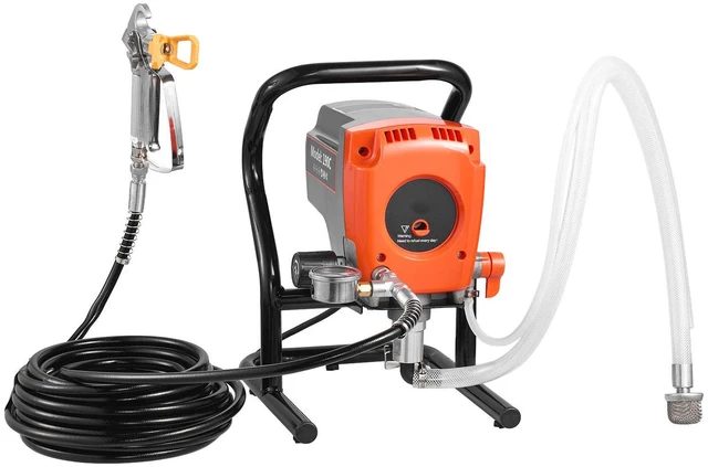Alt view image 7 of 7 - Stand Airless Paint Sprayer, 900W, 3300PSI High Pressure Airless Sprayer, Cleaning Brush, Hose, Extension Rod, Nozzles, Electric Spray Paint Machine for Interior or Exterior of House, Fence