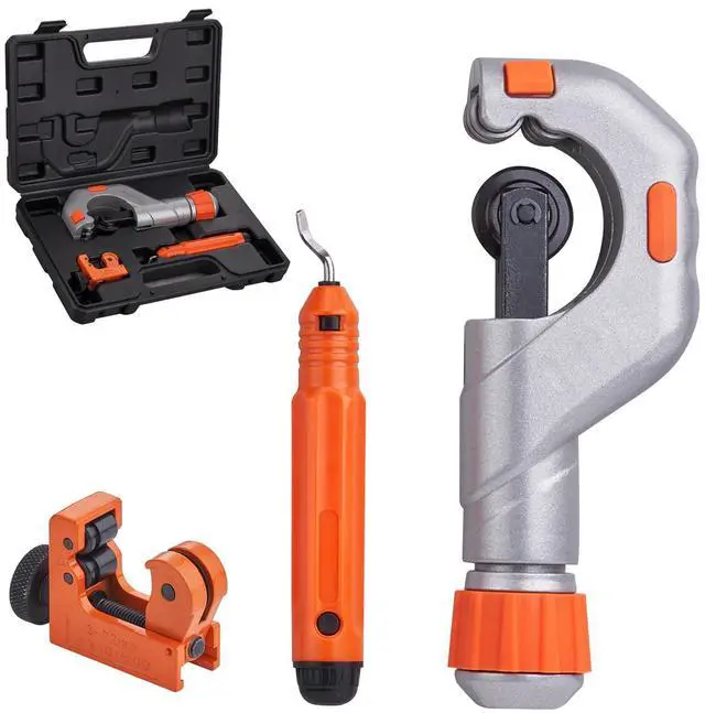 Alt view image 3 of 7 - 3PCS Tubing Cutter Set - Heavy Duty Pipe Cutter 3/16"-2"OD, Mini Tube Cutter 1/8"-7/8" & Deburring Tool, Professional Ultimate Pipe Cutter Set for Stainless Steel, Copper, Aluminum, Plastic Pipe