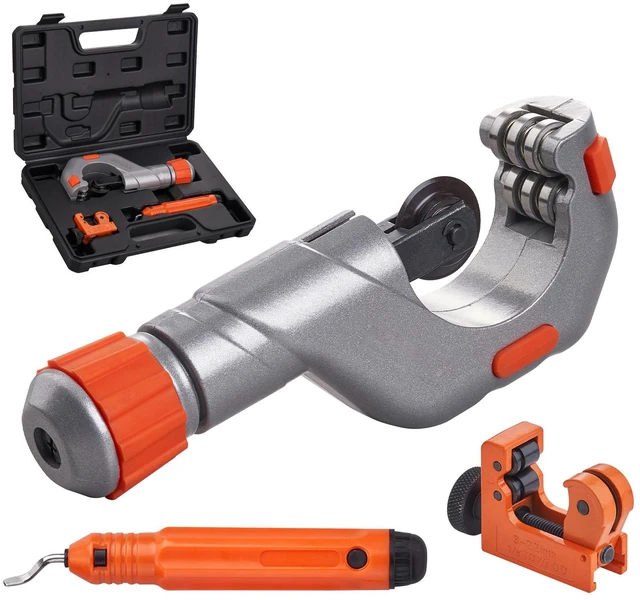 Main image of 3PCS Tubing Cutter Set - Heavy Duty Pipe Cutter 3/16"-2"OD, Mini Tube Cutter 1/8"-7/8" & Deburring Tool, Professional Ultimate Pipe Cutter Set for Stainless Steel, Copper, Aluminum, Plastic Pipe