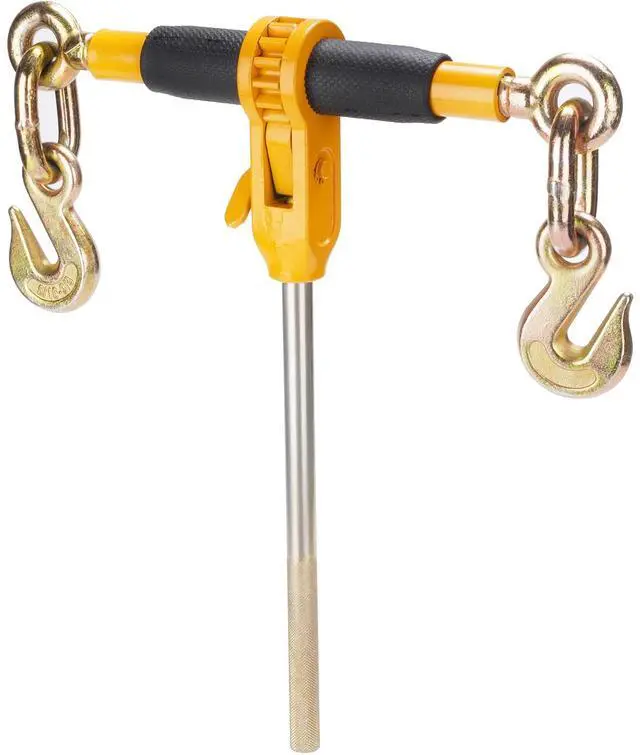 Alt view image 4 of 7 - Ratchet Chain Binder, 3/8"-1/2" Heavy Duty Load Binders, with G80 Hooks 12000 lbs Secure Load Limit, Labor-saving Anti-skid Handle, Tie Down Hauling Chain Binders for Flatbed Truck Trailer, 4 Pc
