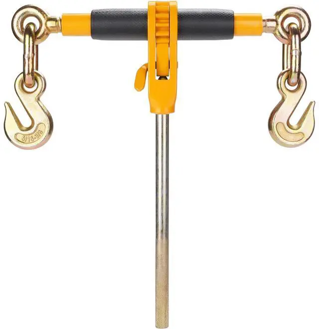 Alt view image 6 of 7 - Ratchet Chain Binder, 3/8"-1/2" Heavy Duty Load Binders, with G80 Hooks 12000 lbs Secure Load Limit, Labor-saving Anti-skid Handle, Tie Down Hauling Chain Binders for Flatbed Truck Trailer, 4 Pc
