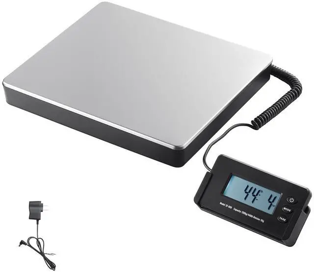 Main image of Digital Shipping Scale, 440 lbs x 1.7 oz. Heavy Duty Postal Scale with Timer, Tare Function, HD LCD Screen Portable Package Scale for Luggage, Home, Post Office, AC/DC Powered, FCC Listed