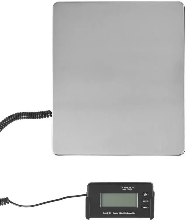 Alt view image 3 of 6 - Digital Shipping Scale, 440 lbs x 1.7 oz. Heavy Duty Postal Scale with Timer, Tare Function, HD LCD Screen Portable Package Scale for Luggage, Home, Post Office, AC/DC Powered, FCC Listed