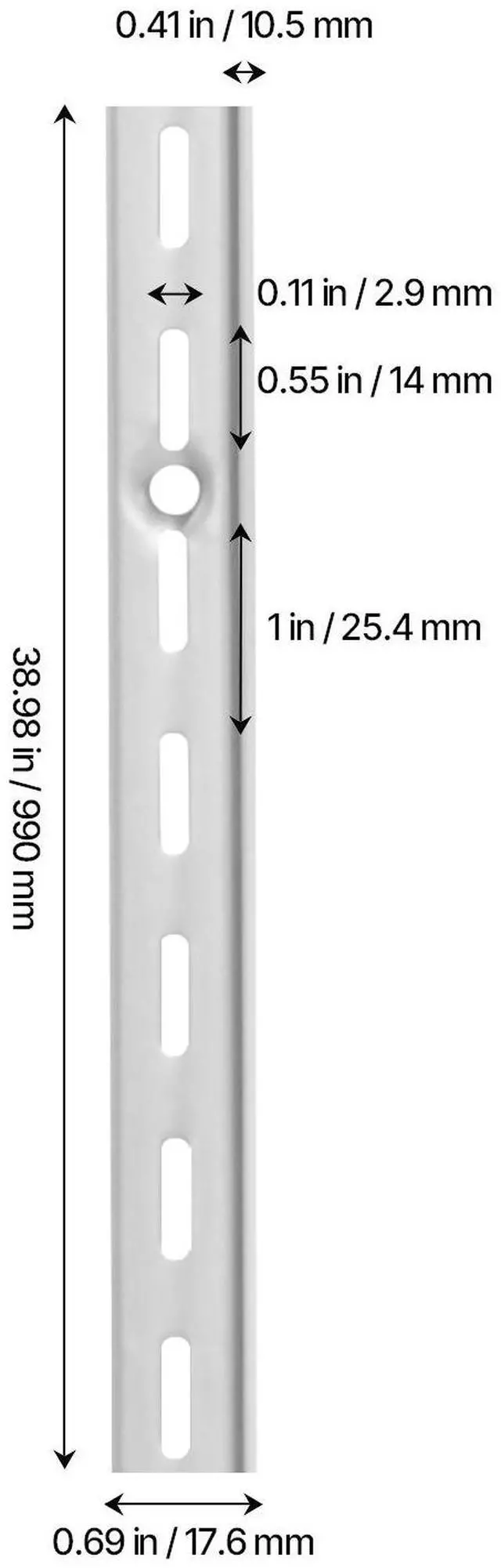 Alt view image 3 of 7 - Shelf Track 39-inch 10 Pack Adjustable Steel Wall Mounted Shelf Pilaster