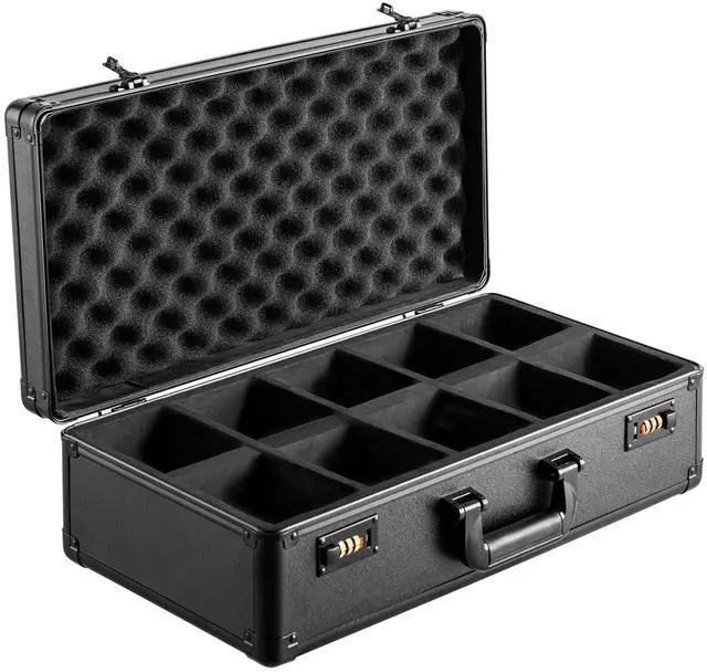 Main image of Graded Card Storage Box, 5 Slots, Graded Sports Cards Holder Carrying Case with Coded Lock Foam Dividers, for 162 PSA Graded Cards 115 BGS Cards 130 SGC Cards 585 Top Loaders or 999+ Loose Cards