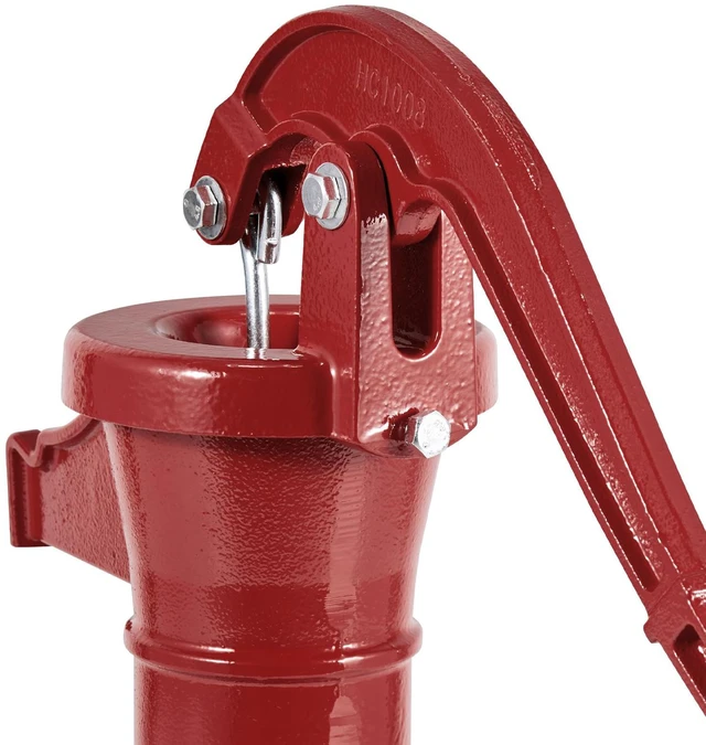 Alt view image 2 of 6 - Well Hand Pitcher Pump, 25 ft Maximum Lift, Antique Cast Iron Manual Hand Water Pump, NPT 1-1/4 in Connection, Easy Installation, Old Fashioned for Outdoor Garden, Pond, Backyard, Farm, Red