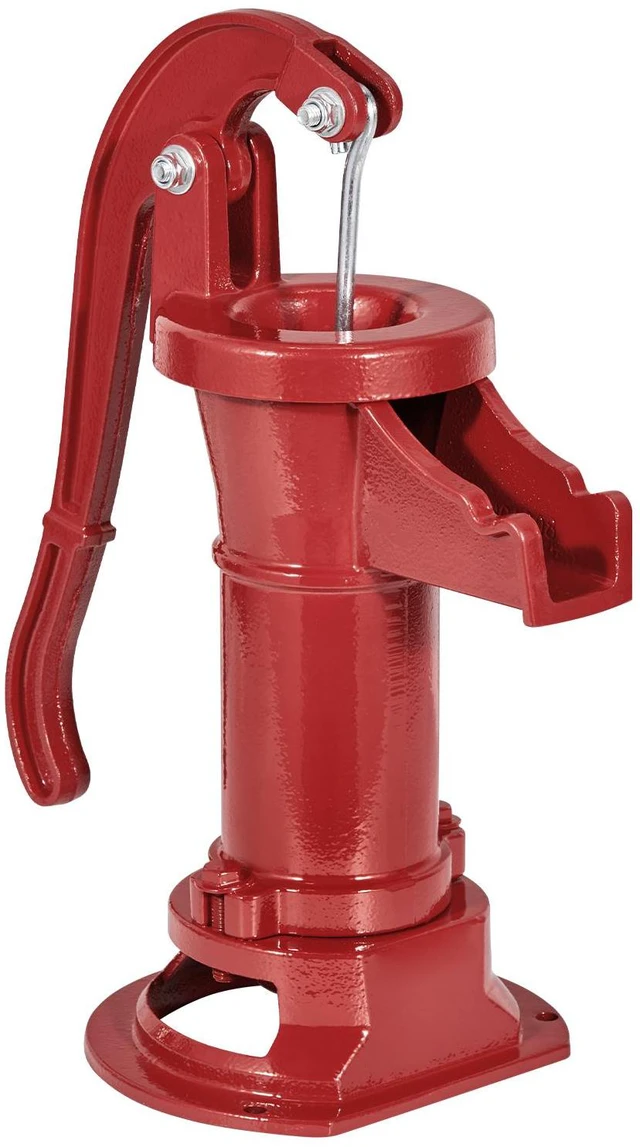 Alt view image 5 of 6 - Well Hand Pitcher Pump, 25 ft Maximum Lift, Antique Cast Iron Manual Hand Water Pump, NPT 1-1/4 in Connection, Easy Installation, Old Fashioned for Outdoor Garden, Pond, Backyard, Farm, Red