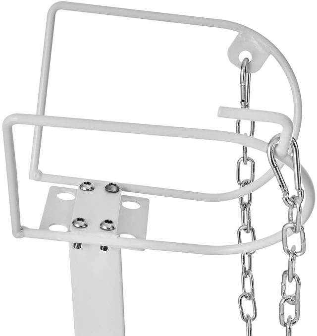 Alt view image 3 of 7 - Goat & Sheep Stand, 51x23 inch Livestock Stand, Metal Livestock Milking and Shearing Stand 21" to 33" Adjustable Height, with Headpiece and Nose Loop, 500lbs Loading Weight, White