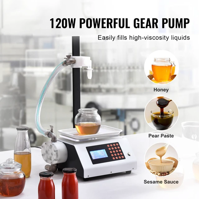 Alt view image 6 of 7 - Liquid Filling Machine, 50-5000 g Weighing Capacity, Automatic Bottle Filler Machine Bottling Machine Gear Pump Digital Control for Honey, Oil, Wine, Detergent, Viscous Liquids (Single Nozzle)