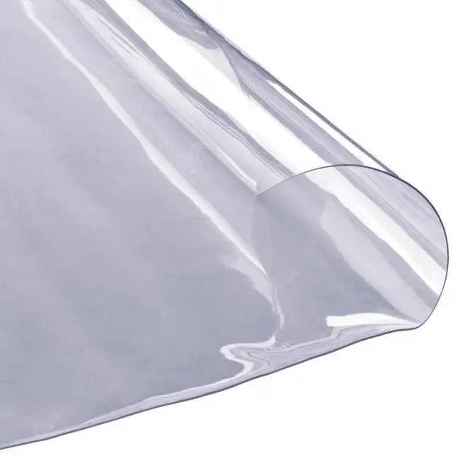 Alt view image 3 of 7 - Clear Table Cover Protector, 48 inch/1230 mm Round Table Cover, 1.5 mm Thick PVC Plastic Tablecloth, Waterproof Desktop Protector for Writing Desk, Coffee Table, Dining Room Table