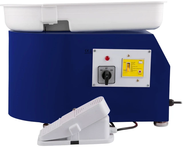 Alt view image 4 of 7 - Pottery Wheel 28cm Pottery Forming Machine with Detachable Basin Foot Pedal Control 350W Art Craft DIY Clay Tool for Art Craft Work and Home DIY Blue, 18 Piece