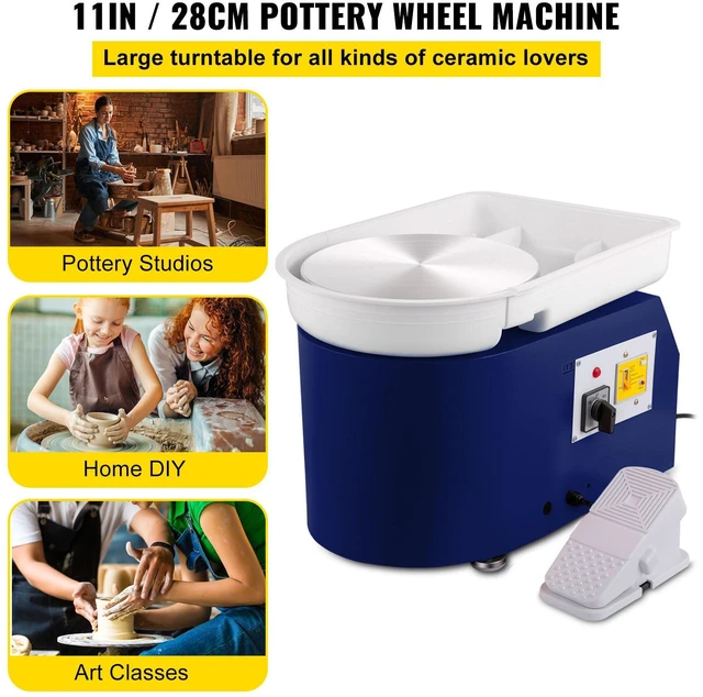 Alt view image 7 of 7 - Pottery Wheel 28cm Pottery Forming Machine with Detachable Basin Foot Pedal Control 350W Art Craft DIY Clay Tool for Art Craft Work and Home DIY Blue, 18 Piece