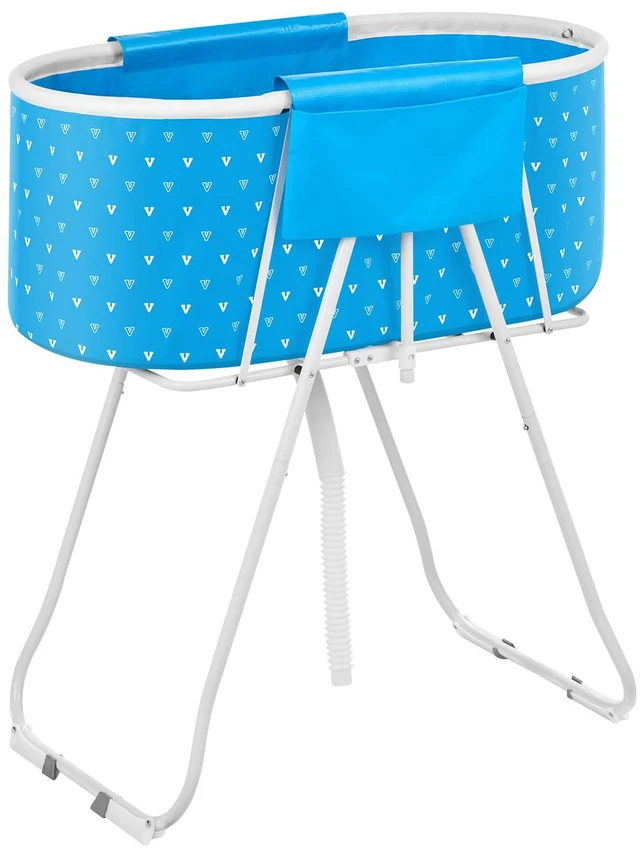 Alt view image 2 of 7 - Foldable Dog Bathtub Elevated Light Blue Bathing Station for Small & Medium Pets