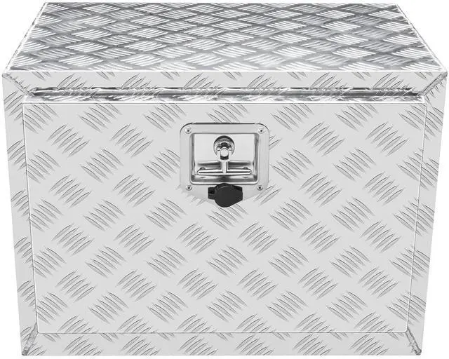 Main image of Underbody Truck Box, 24"×14"×16" Pickup Storage Box, Heavy Duty Aluminum Diamond Plate Tool Box with Lock and Keys, Waterproof Trailer Storage Box with T-Handle Latch for Truck, Van, Trailer