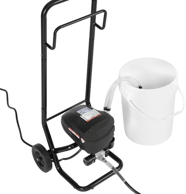 Alt view image 2 of 6 - Stand Airless Paint Sprayer, 650W, 3000PSI High Pressure Airless Sprayer with Cart, Cleaning Brush, Hose, Extension Rod, Nozzles, Electric Spray Paint Machine for House Exterior and Interior