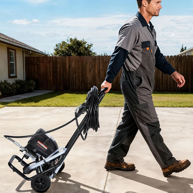 Alt view image 6 of 6 - Stand Airless Paint Sprayer, 650W, 3000PSI High Pressure Airless Sprayer with Cart, Cleaning Brush, Hose, Extension Rod, Nozzles, Electric Spray Paint Machine for House Exterior and Interior